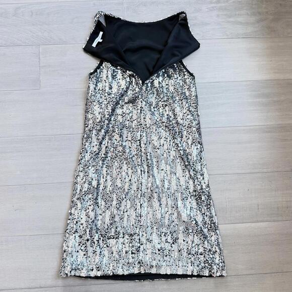 Emerson Fry Silver Sequin Sleeveless Dress Size Small - Picture 6 of 7